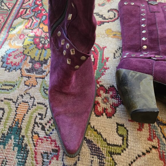 Rare Grape Harley-Davidson Studded Halter Boots (Damaged), Sz 6 - Picture 4 of 12